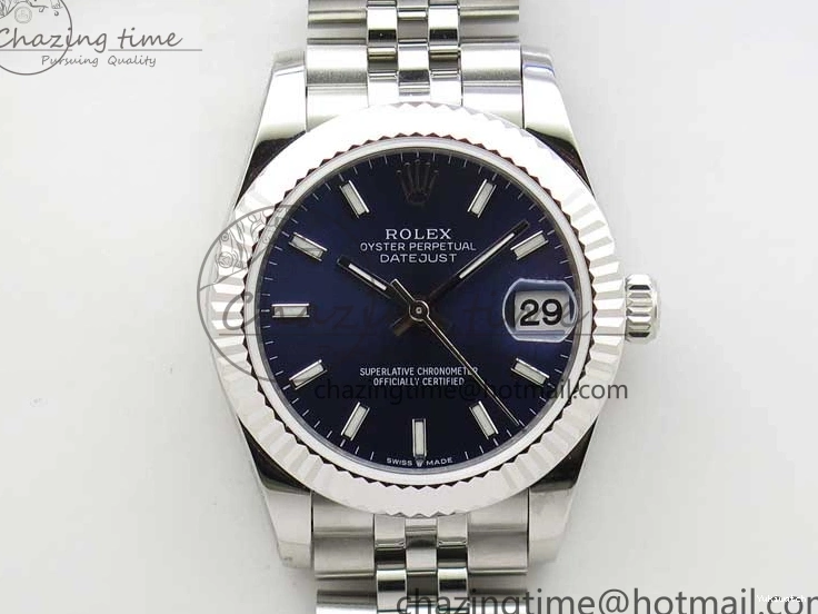 Best SS Blue Dial Marker Jubilee BP 31mm Maker Datejust 278271 Bracelet on Sticks Edition 0827